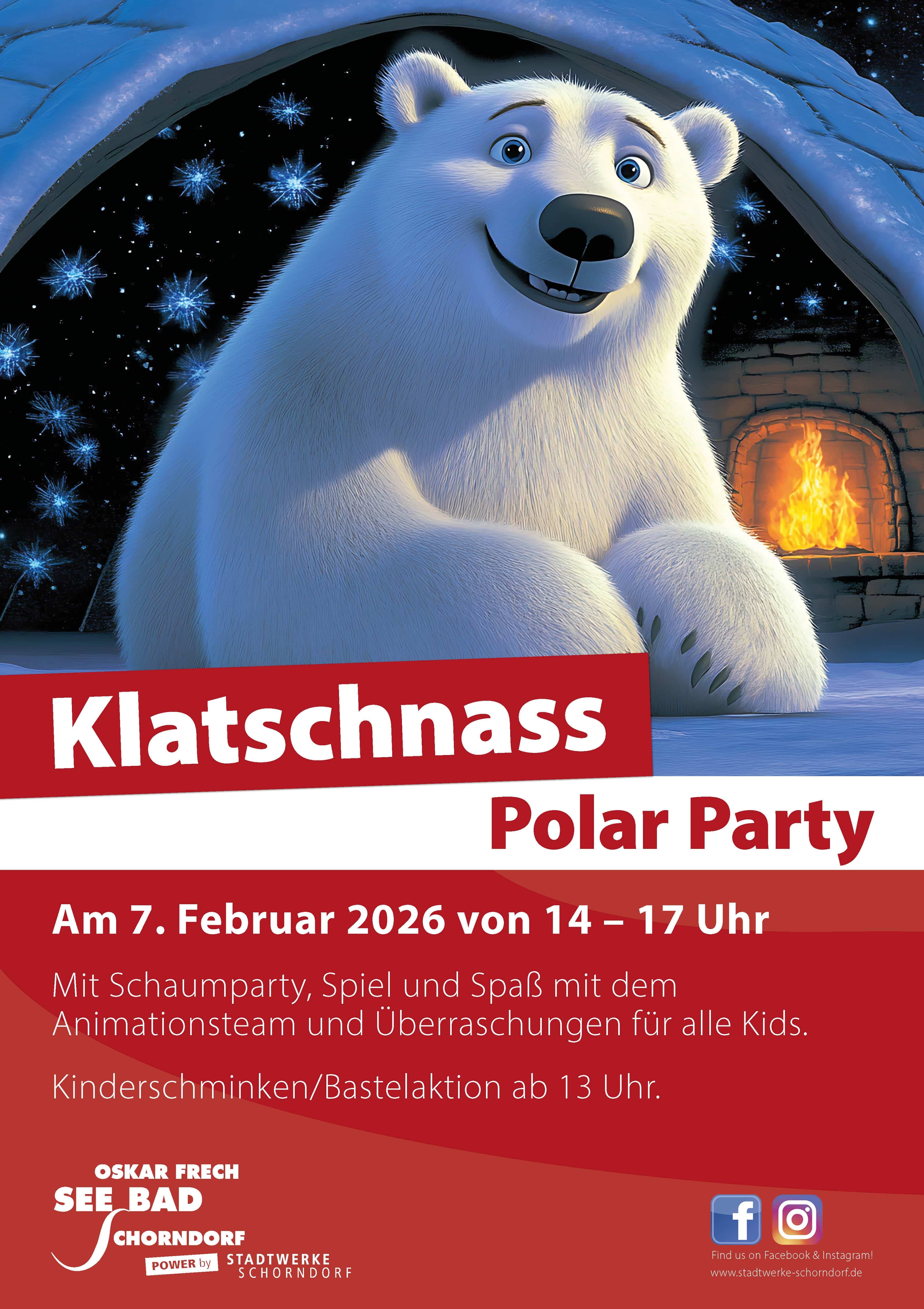 Event: Klatschnassparty Polar Party - Bäderbetriebe Schorndorf
