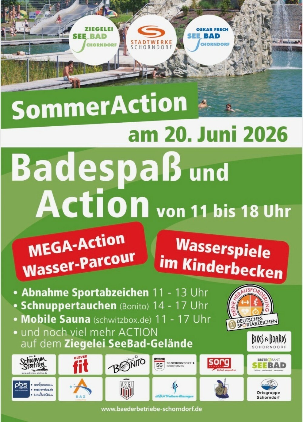 Event: Sommeraction am 20.Juni 2026 - Bäderbetriebe Schorndorf