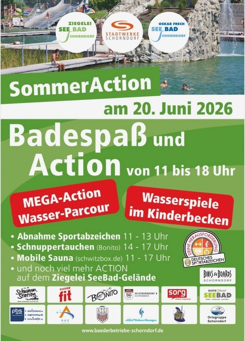 Event: Sommeraction am 20.Juni 2026 - Bäderbetriebe Schorndorf