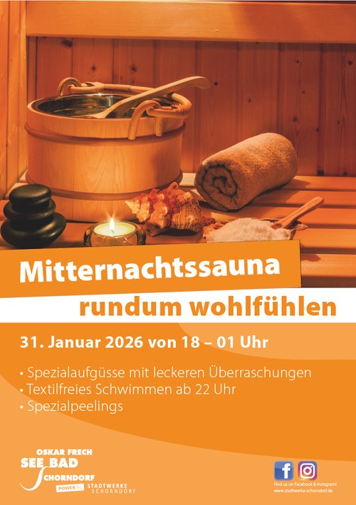Event: Mitternachtssauna - Bäderbetriebe Schorndorf